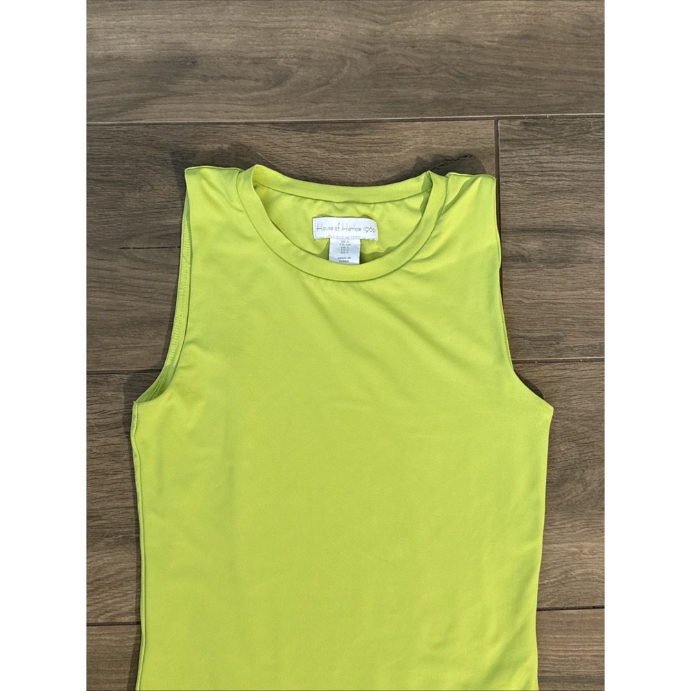 House of Harlow 1960 Lime‎ Green Double Lined Bodysuit Y2K Chic Women's Small - Picture 12 of 13